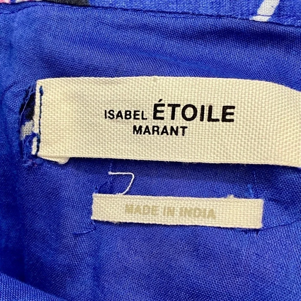 Isabel Marant Etoile Saureena Mini Skirt Electric Blue Ditsy Floral French Boho